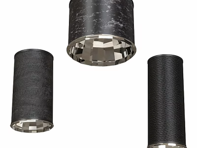 Modern Black Cylindrical Ceiling Lights With Stylish Metal Trim And Sleek Design 3d model
