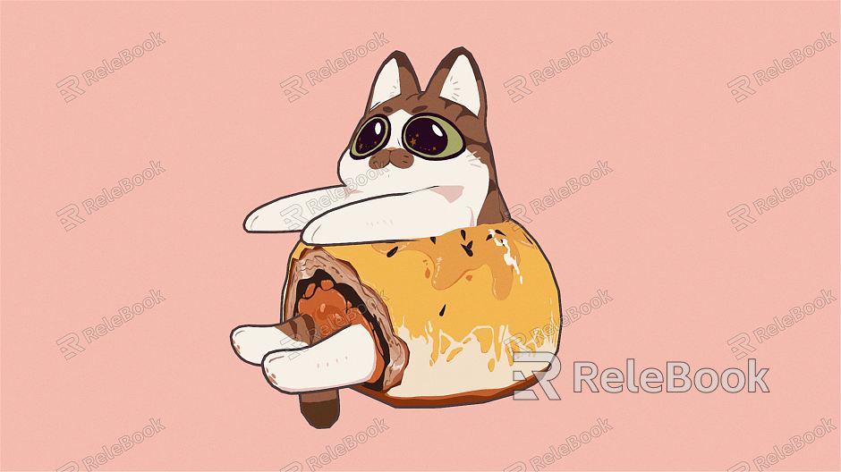 Modern game character dessert cat model