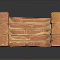 Brown Brick Staircase Featuring Layered Steps And 3D Architectural Structure Design 3d model