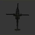 Detailed Military Helicopter Model With Gray Body Main Rotor Tail Rotor And Radar Dome
