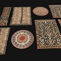 Decorative Shaped Rugs Collection Featuring Various Patterns And Intricate Designs 3d model