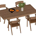 Dining Table and Chair Combination Log Style Dining Table and Chair Combination 3d model