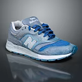 New Balance 574 Running Shoes Blue And Gray Suede And Mesh Upper With White Sole