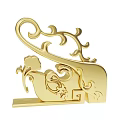 Golden Decorative Ornament With Intricate Traditional Patterns And Curved Design