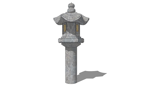 Chinese lawn lamp gabion lamp 3d model