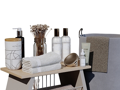 Modern Bathroom Ornaments Toiletries Cosmetic Combination Bathroom 3d model