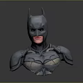 Detailed Batman Bust Sculpture With Gray Armor Mask And Chest Design Features