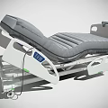 Adjustable Medical Bed With Inflatable Mattress Control Panel And Mobile Wheels 3d model