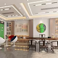 Qicheng Decoration Company Storefront Featuring Glass Doors Green Plants And Display Cabinets