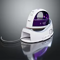 Modern White And Purple Electric Iron With Transparent Cover And Portable Design For Household Use