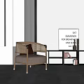 Nordic Single Sofa Casual Sofa Leisure Chair Sofa Chair Reading Sofa Pillow 3d model