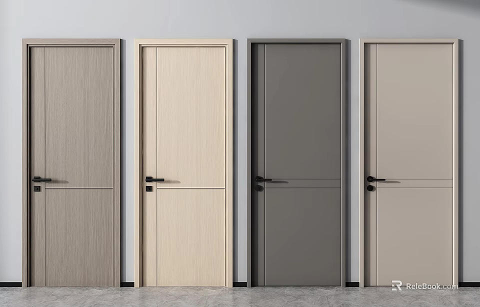 Modern Hinged Doors with Various Colors for Stylish Interior Design 3d model