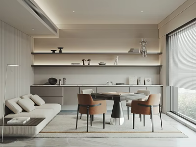 Modern Hotel Mahjong Room Interior With Sofa Shelves And Table 3d model