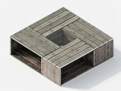 Modern Solid Wood Coffee Table Decorative Square Coffee Table 3d model