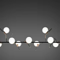 Modern Chandelier With Multiple Spherical Bulbs And Metal Frame Design 3d model