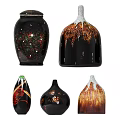 Artistic Ceramic Vases With Floral Patterns And Colorful Accents For Home Decor