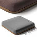 Square Cushions With Wooden Trim Textured Brown And Gray Fabric Design