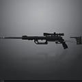 Black Modern Sniper Rifle With Tactical Scope And Long Barrel Design