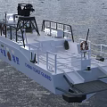 White Chinese Coast Guard Vessel With Red Blue Stripes And Number 8341 On Water