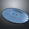 Circular Metal Manhole Cover With Hydraulic Engraving Grid Pattern And Lock Hole