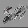 Futuristic Aerospace Spaceship Model Showcasing Aerodynamic Design And Functional Thrusters For Space Exploration 3d model