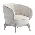 Modern Minimalist Olive Green Upholstered Accent Chair With Curved Backrest And Wooden Legs