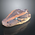 Reptile Head Featuring Brown Orange Black Coloration And Green Dot Texture 3d model