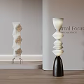 Wooden Floor Lamp Paper Floor Lamp Metal Floor Lamp Middle Ancient Floor Lamp 3d model