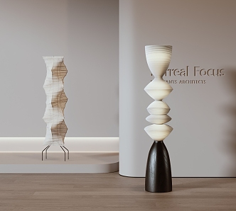 Wooden Floor Lamp Paper Floor Lamp Metal Floor Lamp Middle Ancient Floor Lamp 3d model