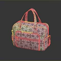 Fashionable Blue And White Floral Pattern Handbag With Sturdy Handles For Daily Use