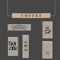 Coffee Billboard with Pokemon Tan Look Mountain Wilderness Bamboo and Coffee Cup