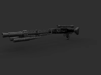 Modern Tactical Sniper Rifle With Scope Silencer Black Design Long Barrel 3d model