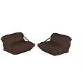 Comfortable Brown Padded Floor Leisure Chairs Pair For Cozy Home Lounge Rest Space Decoration
