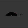 Ergonomic Black Wired Computer Mouse With Red Accents And Comfortable Grip Design 3d model