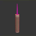 Brown Caulk Tube With White Nozzle And Cap For Construction Sealing