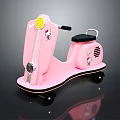 Pink Hello Kitty Kids Toy Motorcycle With Black Seat Yellow Headlight And Wheels