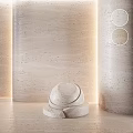 Elegant Beige Cylindrical Components With Natural Stone Texture In Modern Interior Design