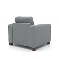 Gray Single Sofa With Soft Pillow And Wooden Legs Modern Design 3d model