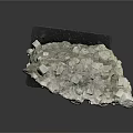 Natural Raw Stone Specimen With Crystal Structure On Black Base