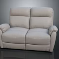 Light Gray Leather Two Seater Sofa With Modern Design And Plush Cushioned Seats