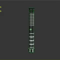 Tactical Modern Metal Cylindrical Weapon With Striped Design And Reflective Base 3d model