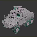 Armored Six Wheeled Military Vehicle With Turret And Tactical Equipment