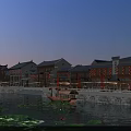 Scenic Traditional Ancient Architecture Complex With Waterfront River Stone Bridge And Lotus Ponds