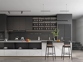 Open kitchen Modern kitchen 3d model