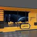 Suzuki 2023 Exhibition Booth With Yellow Design Tables Chairs And Starry Background