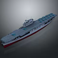 3D Model of Aircraft Carrier with Flight Deck and Command Tower Details 3d model
