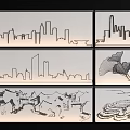 Creative Wall Decor Featuring Modern City Skyline Traditional Architecture Ginkgo Leaf And Terrace Landscape