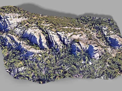 Natural Rockery Stones Featuring Lush Green Plants And Mountainous Scenery Design 3d model