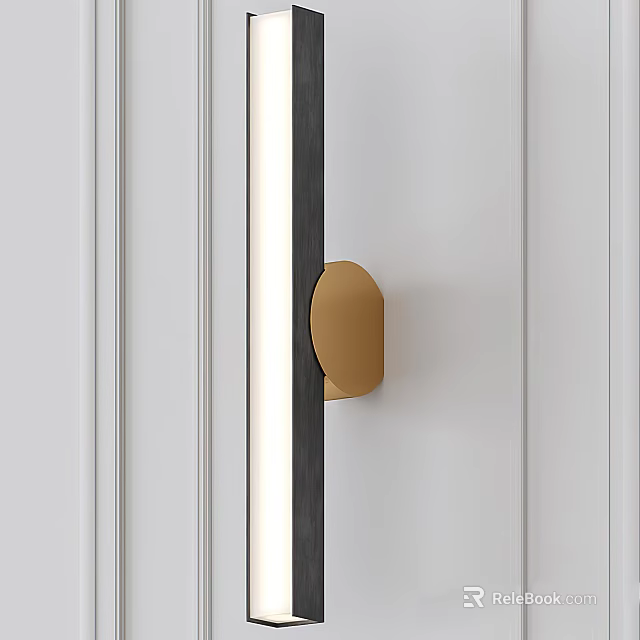 Elegant Modern Wall Lamp With Brass Finish And Minimalist Design For Home Interior Decor 3d model 