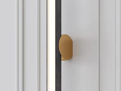 Elegant Modern Wall Lamp With Brass Finish And Minimalist Design For Home Interior Decor 3d model